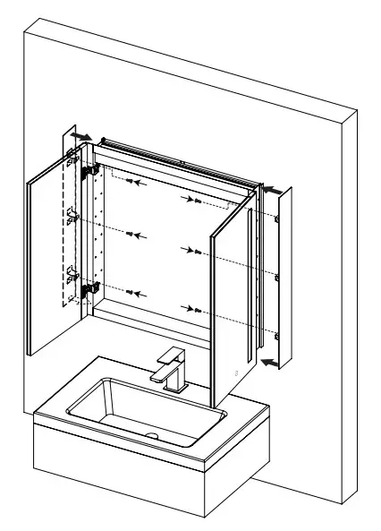 HOMEDEPOT DG0JI220824029 Aluminum Frameless Surface Mount Soft Close Medicine Cabinet with Mirror and LED Lighting - Fig 17