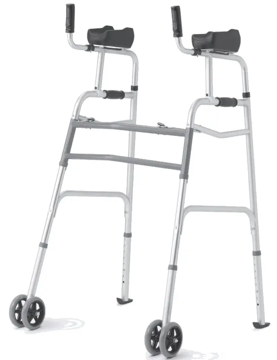MEDLINE MDSUPWALK Upright Folding Walker with 5 Inch Wheels
