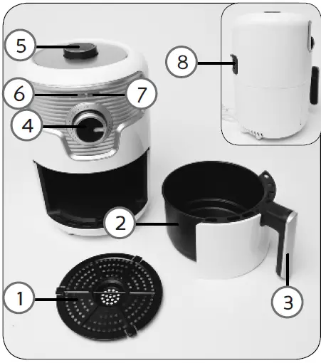 DOMO DO517FR Mini Plastic Hot Air Fryer 01