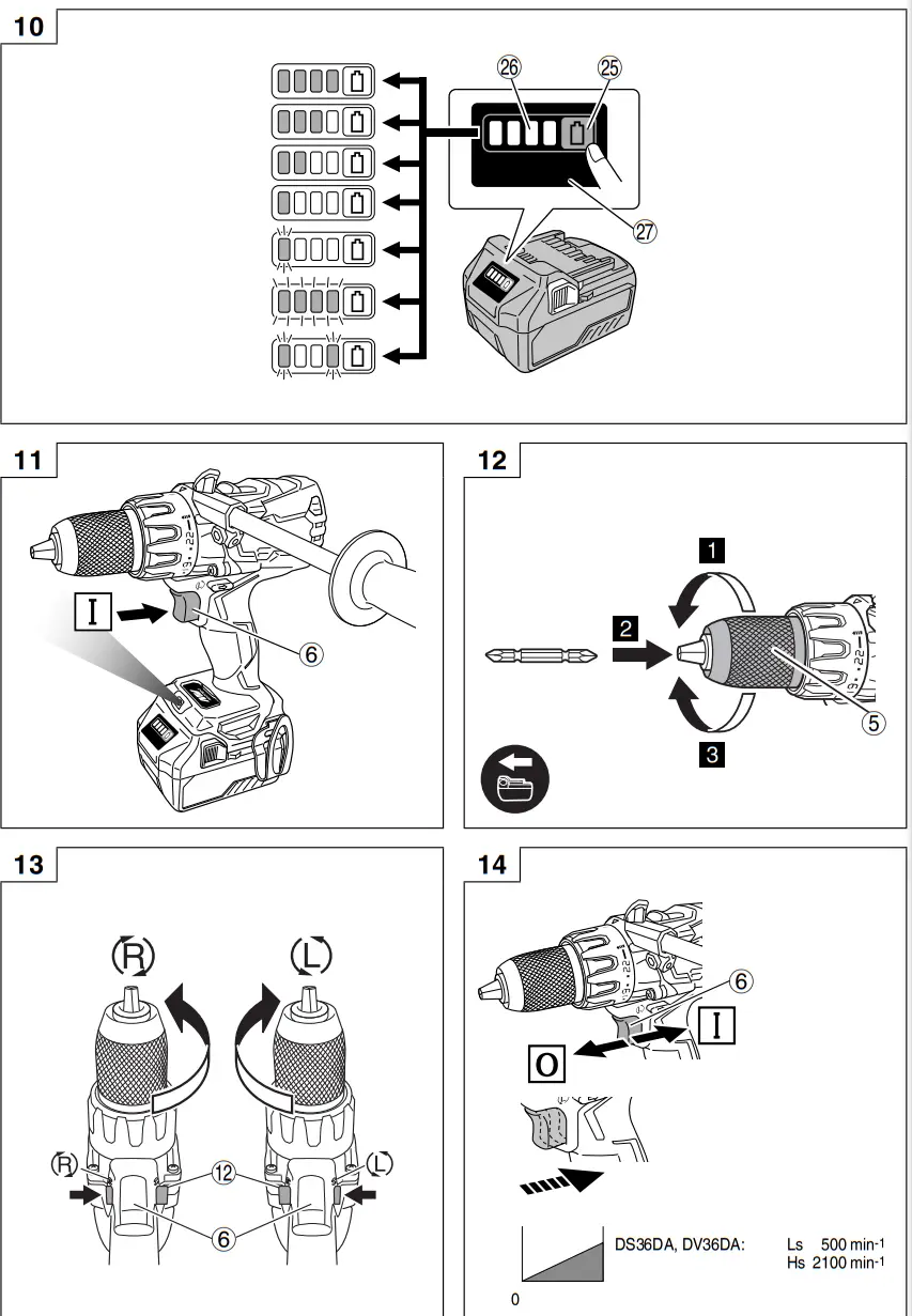HiKOKI DS 36DA Multi Volt Cordless Combi Drill fig 9