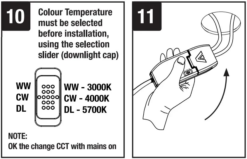 AURORA AU R6CWS Switchable 6W Fire Rated Downlight - Figure 7