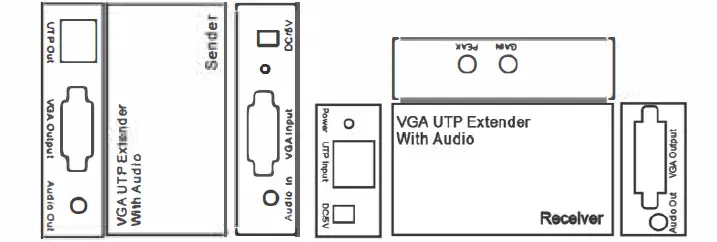 Audio Visual VGA UTP Extender 1X1 Splitter with Audio 1