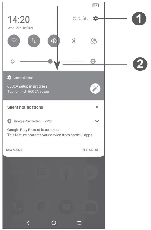 TCL alcatel 1v - Home screen