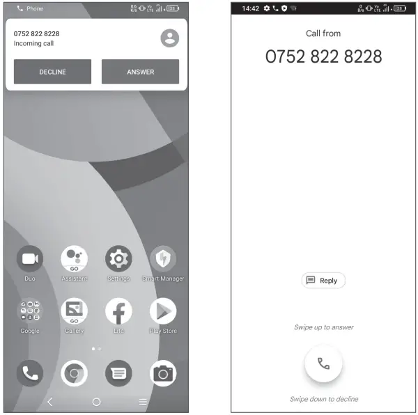 TCL alcatel 1v - preset message