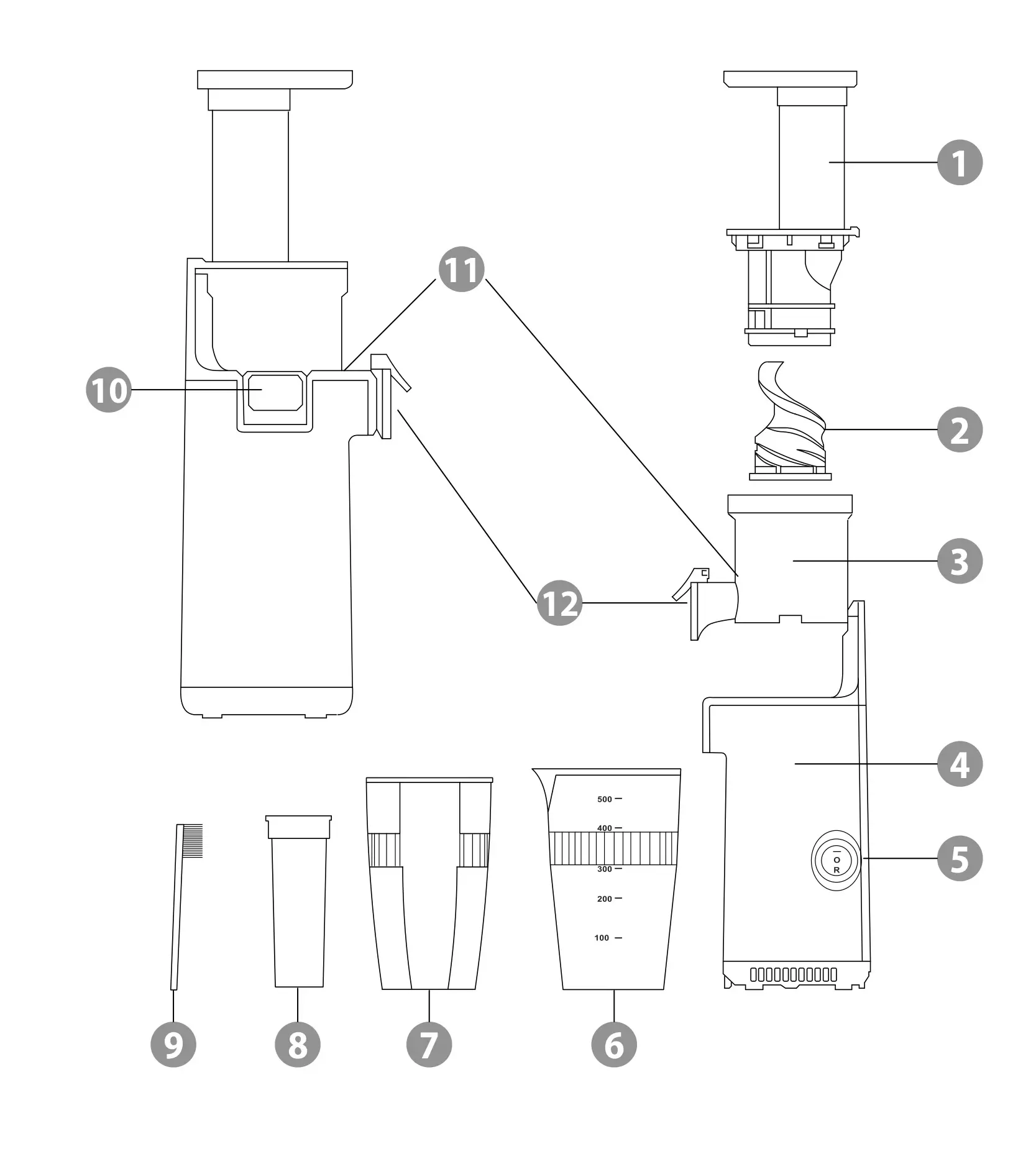 teesa TSA3233 Slow Juicer - parts list 2