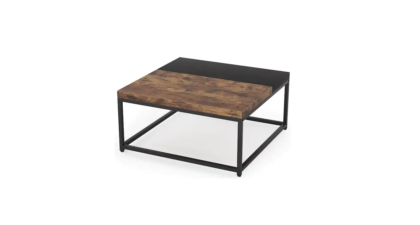 Byblight Bb-j0050xf Square Wood Coffee Table Industrial Cocktail Table Instruction Manual