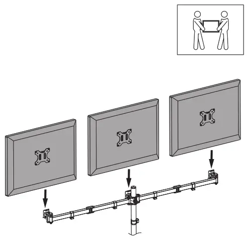 NEWSTAR Neomounts FPMA-D550D3BLACK - Install the monitors and adjust the torque