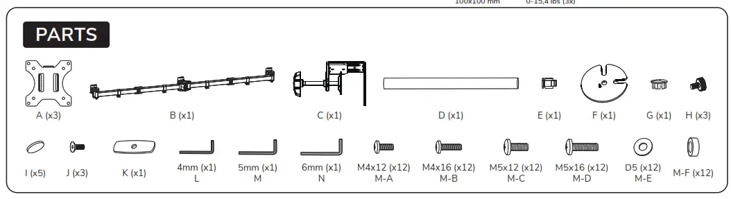 NEWSTAR Neomounts FPMA-D550D3BLACK - PARTS