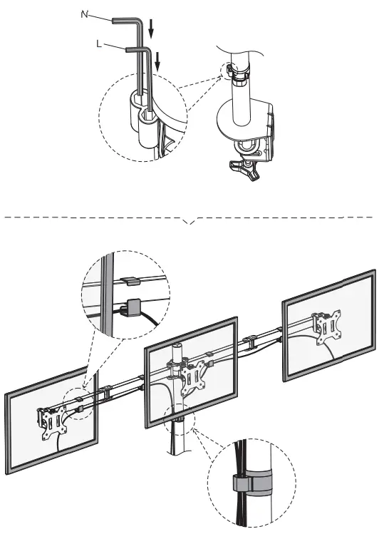 NEWSTAR Neomounts FPMA-D550D3BLACK - Route the cables