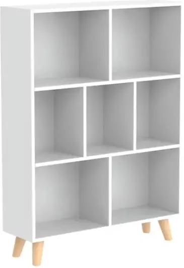 FUFU GAGA LJY-JX010001-100 White 3-Shelf Bookcase