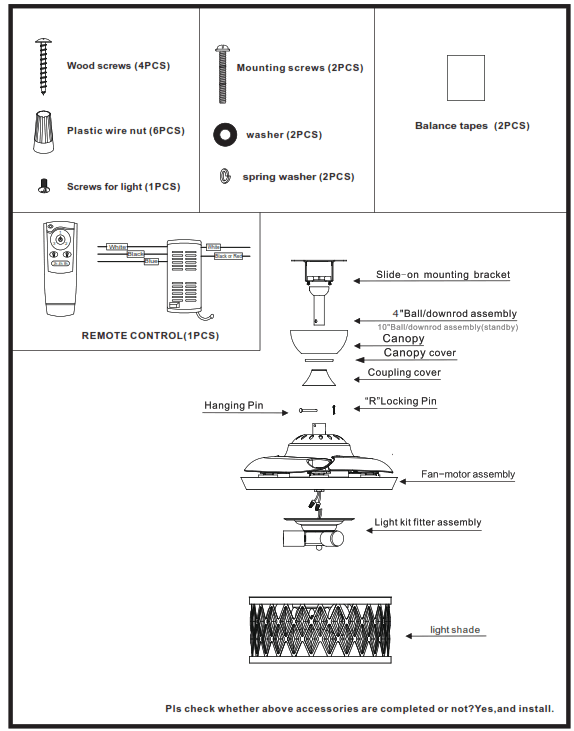 Parrot Uncle F3519110V 36 Inch Modern Ceiling Fan with Lighting and Remote - 1