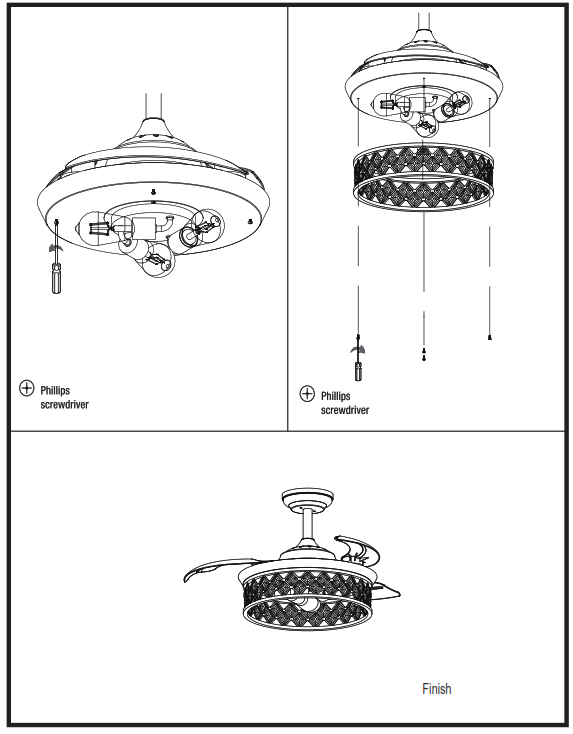 Parrot Uncle F3519110V 36 Inch Modern Ceiling Fan with Lighting and Remote - 6
