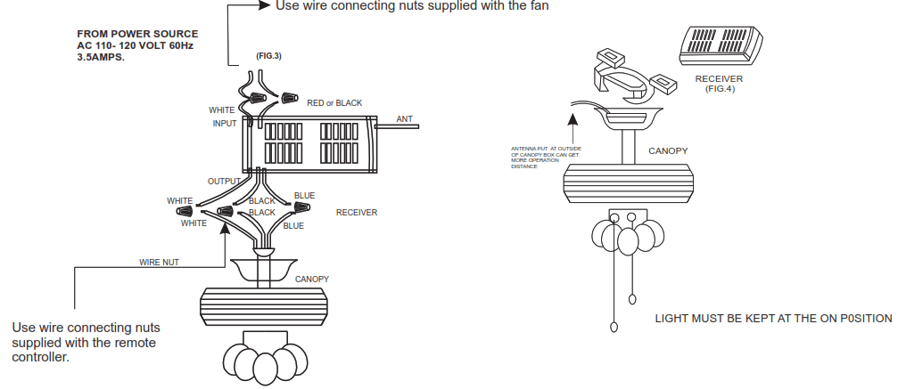 Parrot Uncle F3519110V 36 Inch Modern Ceiling Fan with Lighting and Remote - 8