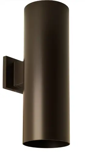 PROGRESS-LIGHTING-P560293-020-30-6-Inch-LED-Outdoor-Up-and-Down-Modern-Antique-Bronze-Wall-Cylinder-with-Glass-Top-Lens-featured