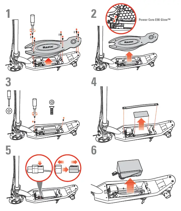 Razor-Power-E90-E95 -Glow-Electric Hub-Motor-Scooter-FIG-13