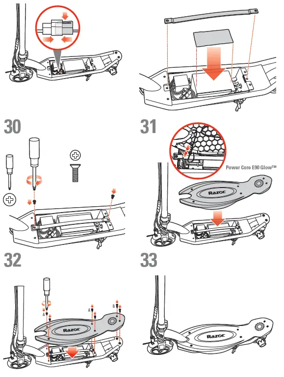 Razor-Power-E90-E95 -Glow-Electric Hub-Motor-Scooter-FIG-18