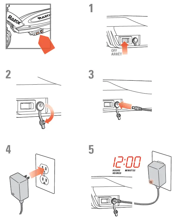 Razor-Power-E90-E95 -Glow-Electric Hub-Motor-Scooter-FIG-4