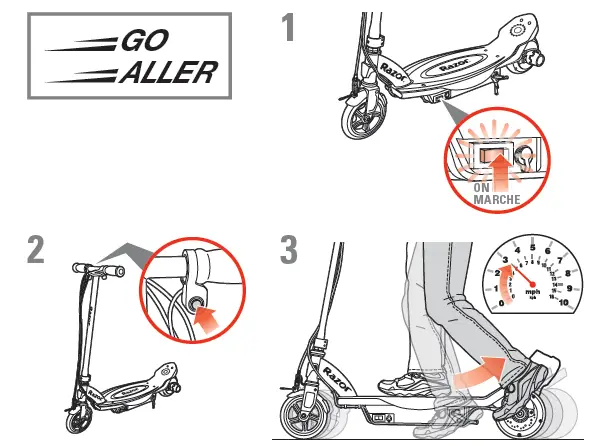 Razor-Power-E90-E95 -Glow-Electric Hub-Motor-Scooter-FIG-5