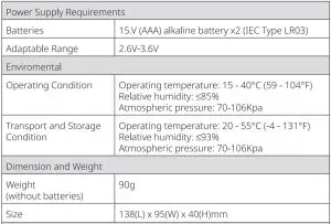 FIG 7 Technical Specifications