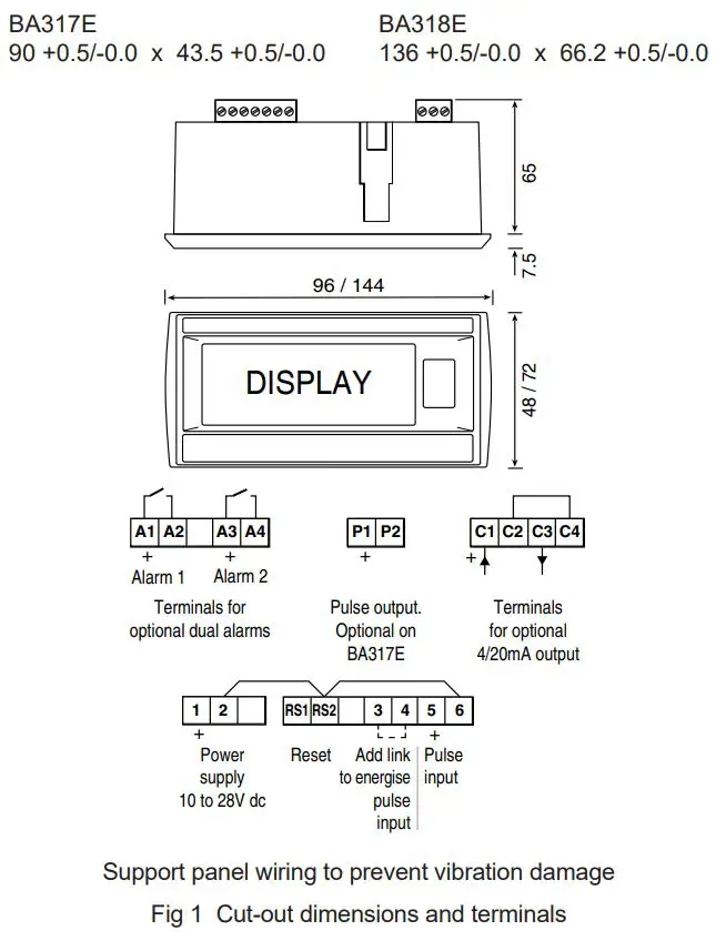 BEKA BA317E Tachometer Instruction Manual - Fig 1