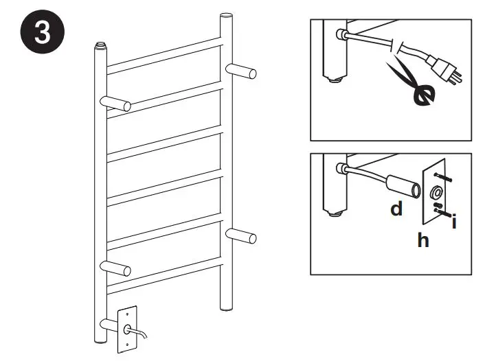 ancona PATIM-01 Comfort 6 Dual Towel Warmer - Hardwire Installation Figure 3