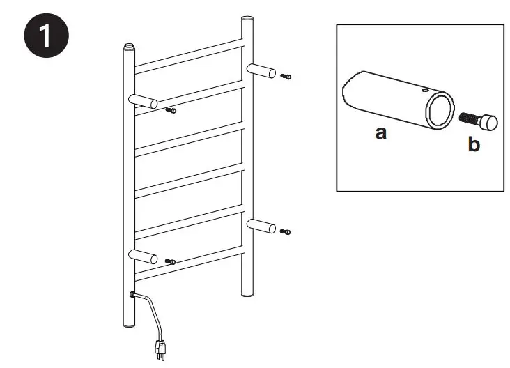 ancona PATIM-01 Comfort 6 Dual Towel Warmer - Plug-In Installation Figure 1