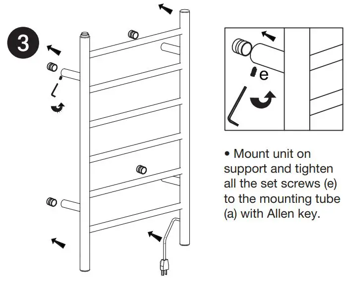 ancona PATIM-01 Comfort 6 Dual Towel Warmer - Plug-In Installation Figure 3