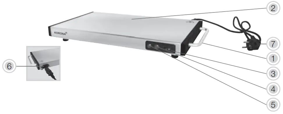 KORONA 59500 Warming Plate 1100 Watt Max fig 1