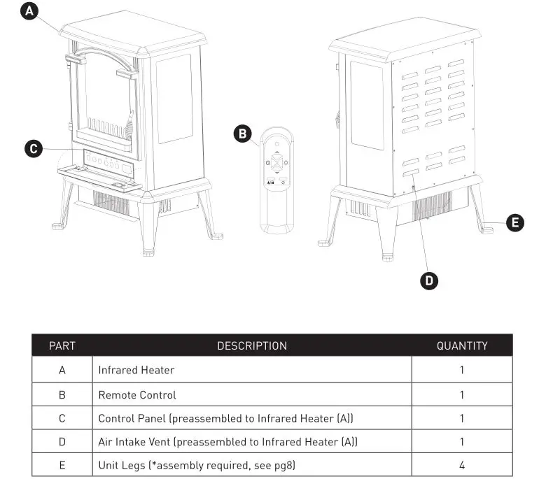 LifeSmart Infrared Heater - PACKAGE CONTENTS