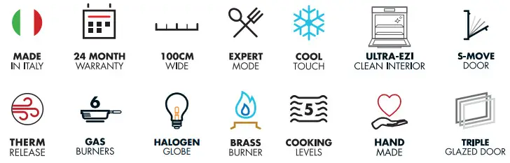 ILVE PD106DWE3 100cm Professional Plus Cooker with 6 Gas Burners - tools