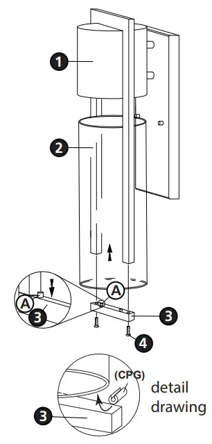 HINKLEY 1326 Shelter Outdoor Wall Light - Fixture Assembly