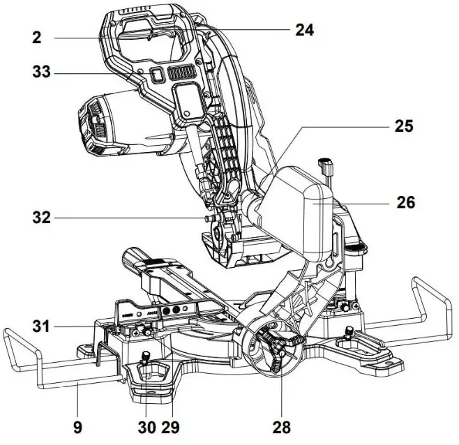 HYUNDAI HYMS2000E Electric Single Bevel Sliding Mitre Saw - Features1