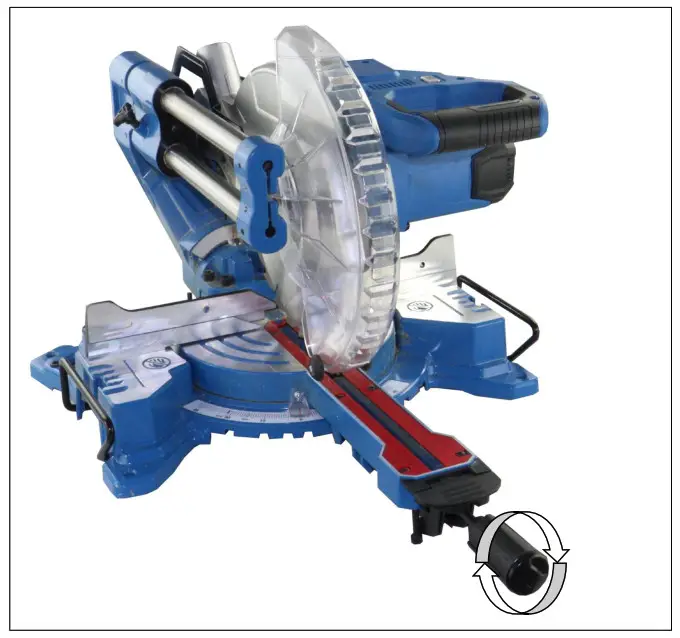 HYUNDAI HYMS2000E Electric Single Bevel Sliding Mitre Saw - Handle