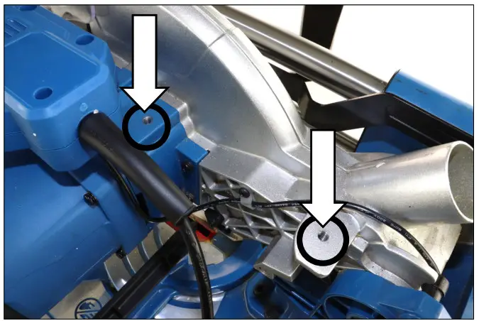 HYUNDAI HYMS2000E Electric Single Bevel Sliding Mitre Saw - Handle1