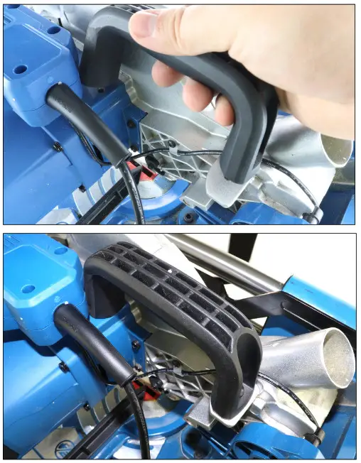 HYUNDAI HYMS2000E Electric Single Bevel Sliding Mitre Saw - Handle2