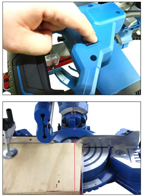HYUNDAI HYMS2000E Electric Single Bevel Sliding Mitre Saw - Switch1