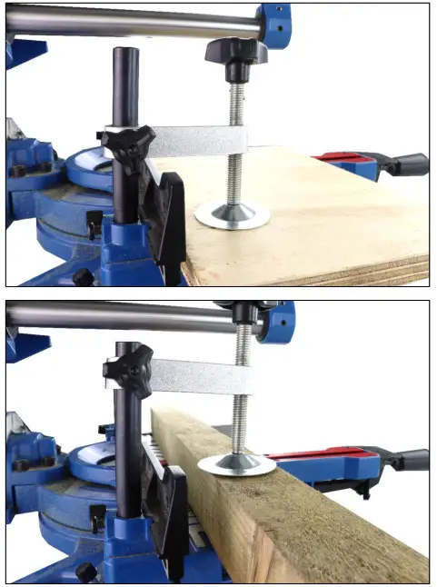 HYUNDAI HYMS2000E Electric Single Bevel Sliding Mitre Saw - Workpiece