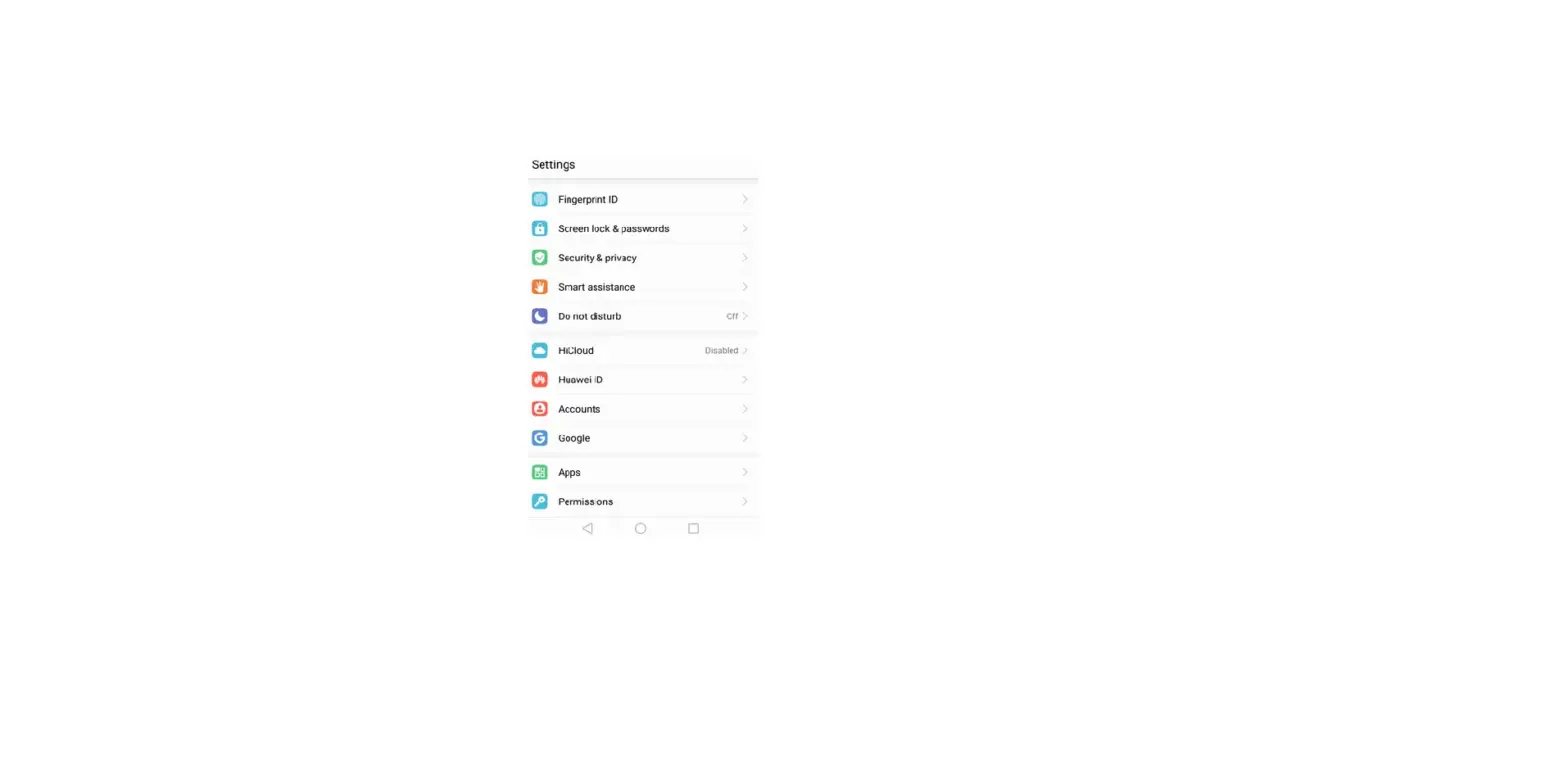 Security Settings - Huawei Mate 10