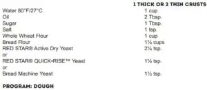 WHOLE WHEAT PIZZA CRUST DOUGH