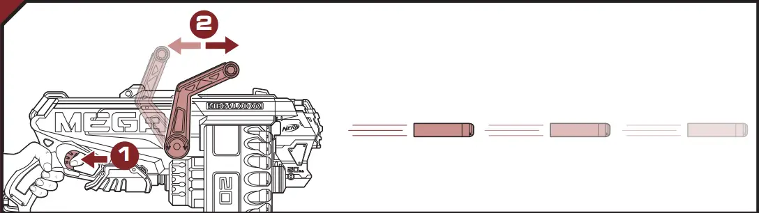 NERF E2849 Megalodon N-Strike Mega Toy Blaster with 20 Official Mega Whistler Darts - SLAM FIRE