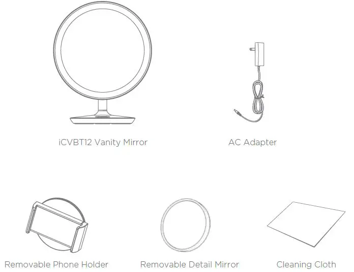 iHOME iCVBT12 Glow Ring XL Oversized Rechargeable Vanity Speaker-1