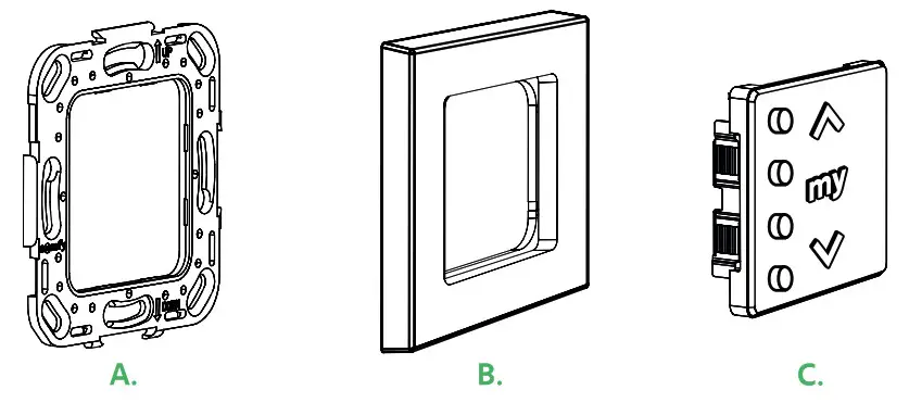 sOmfy Smoove Origin 4 RTS White Frame 4 Channel Wall Transmitter- Installation