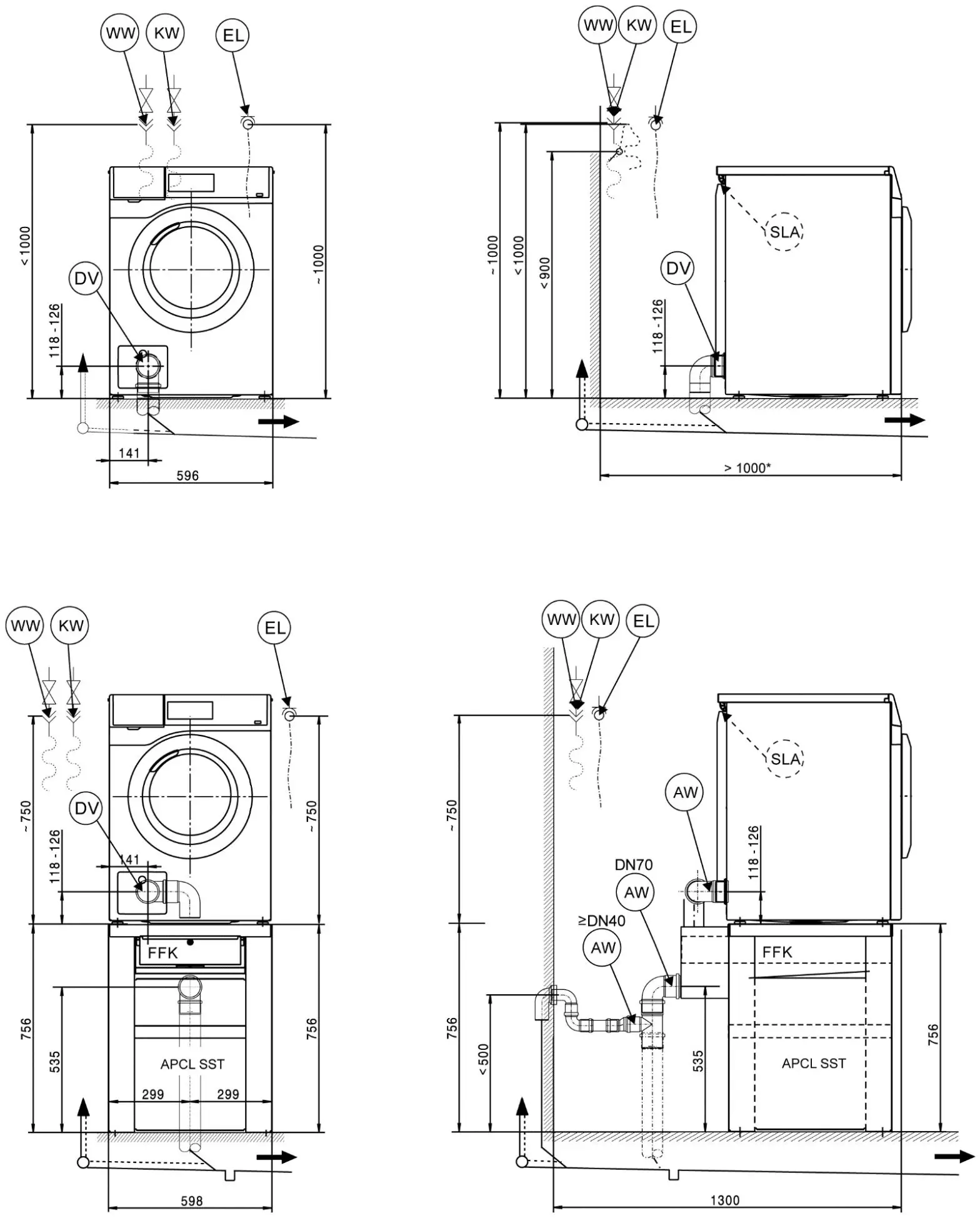 Miele PWM 508 DV Mop Star 80 Professional Washing Machine - Installation 1