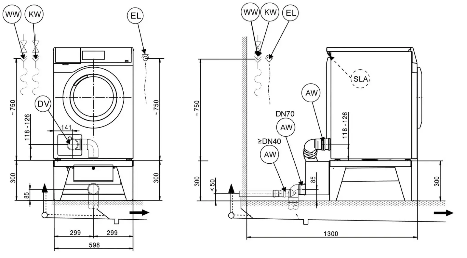 Miele PWM 508 DV Mop Star 80 Professional Washing Machine - Installation 2