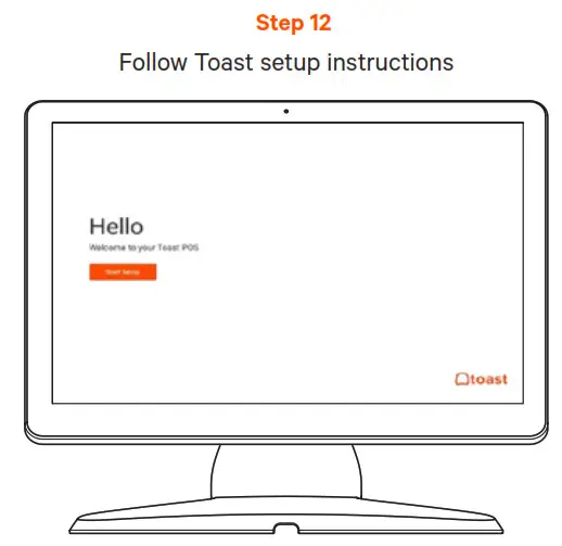 toast TT200B POS System - Follow Toast setup instructions