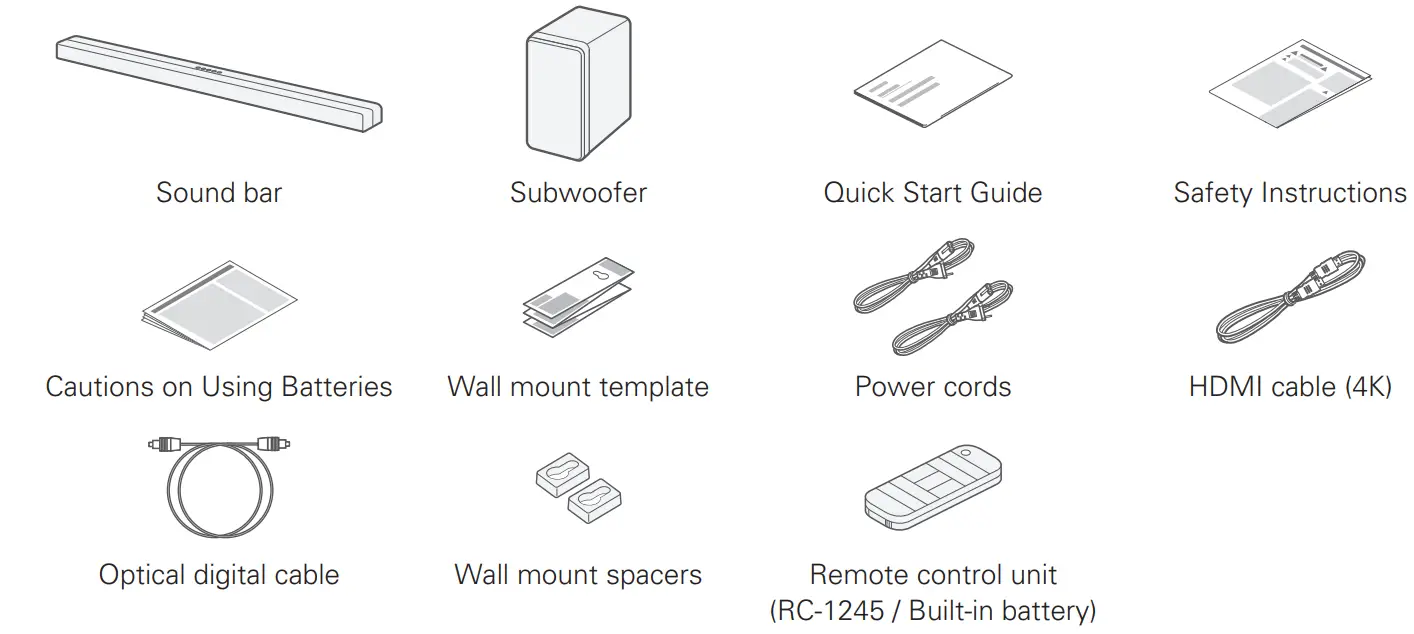 DENON DHTS517 Dolby Atmos Soundbar and Wireless Subwoofer - box