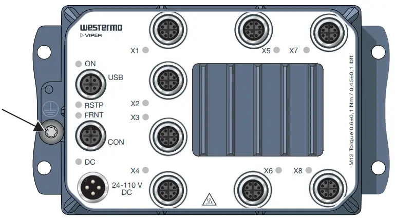 westermo Viper 8 Series EN 50155 Managed Gigabit Routing Switch - Earth connection