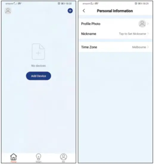 SETTING ‘PERSONAL INFORMATION’ ON THE APP