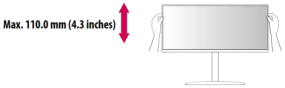 LG 32UP83A LED LCD MONITOR - Adjusting the Stand Height