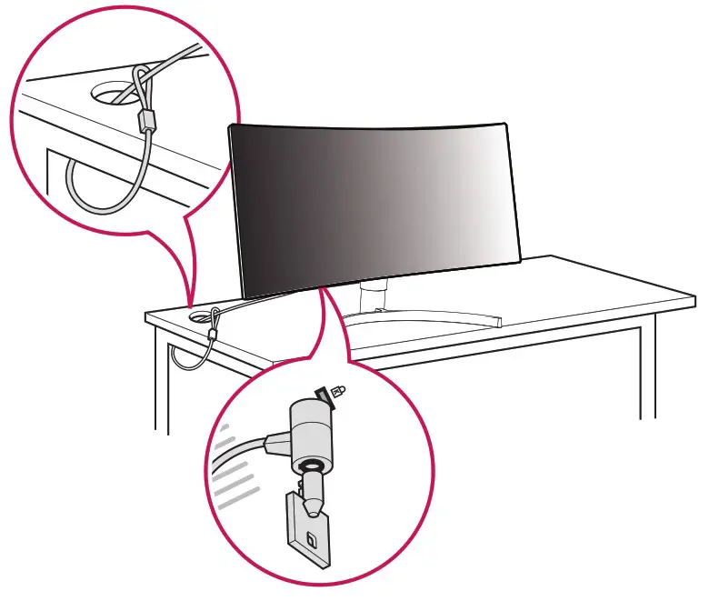LG 35WN65C LED LCD MONITOR - Using the Kensington Lock